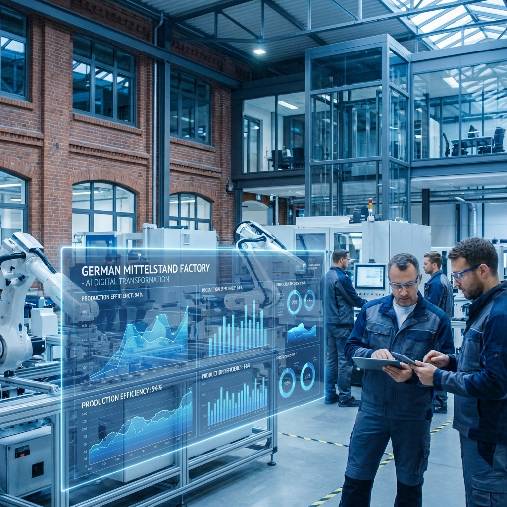 KI-Strategie für den Mittelstand: 5 lépéses keretrendszer a német középvállalatok számára 1 KI-Strategie für den Mittelstand — digitale Transformation und künstliche Intelligenz in der Praxis
